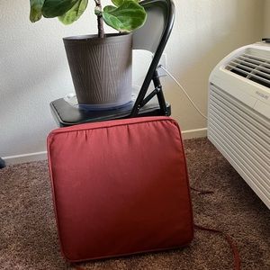 16" Sunbrella Chair Seat Cushion Indoor Outdoor Red Home Decor gently Preowned